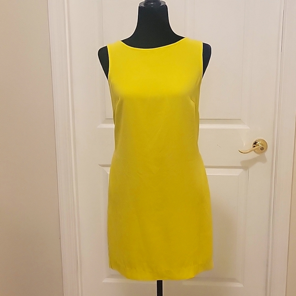 Trina Turk bright green/yellow midi dress size 4